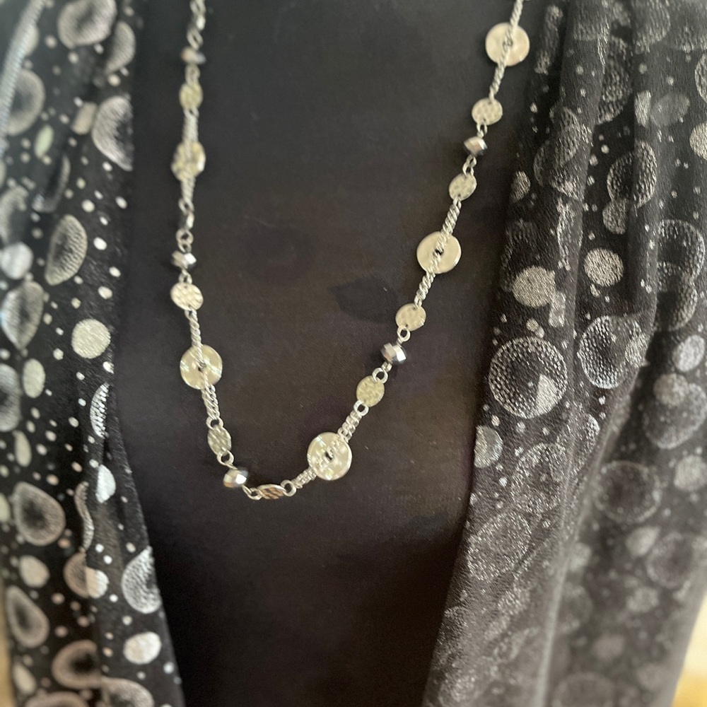 Elegant Silver-tone Coin Necklace